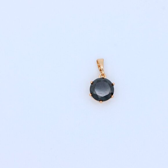 "Classic Round Black Pendant in Rose Gold with Glossy Faceted Finish, XPPT1501 - Picture 11 of 13